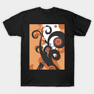 Abstract Pumpkin Swirls T-Shirt